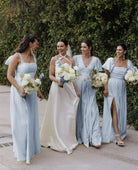 Chic A - Line Daffodi Long Bridesmaid Dresses - KissProm