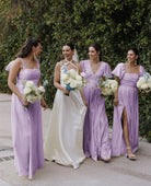 Chic A - Line Daffodi Long Bridesmaid Dresses - KissProm