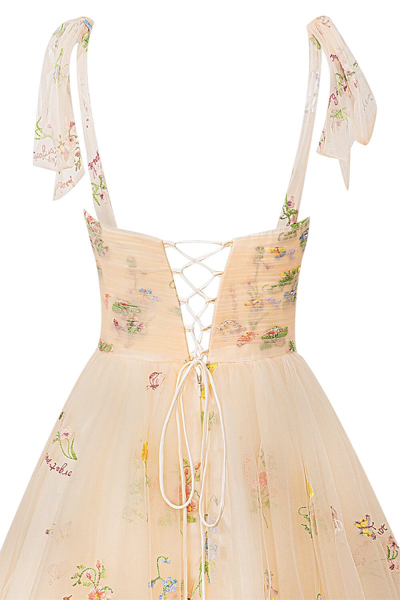 Claire | Aline Short Sweetheart Tulle Floral Homecoming Dress - KissProm