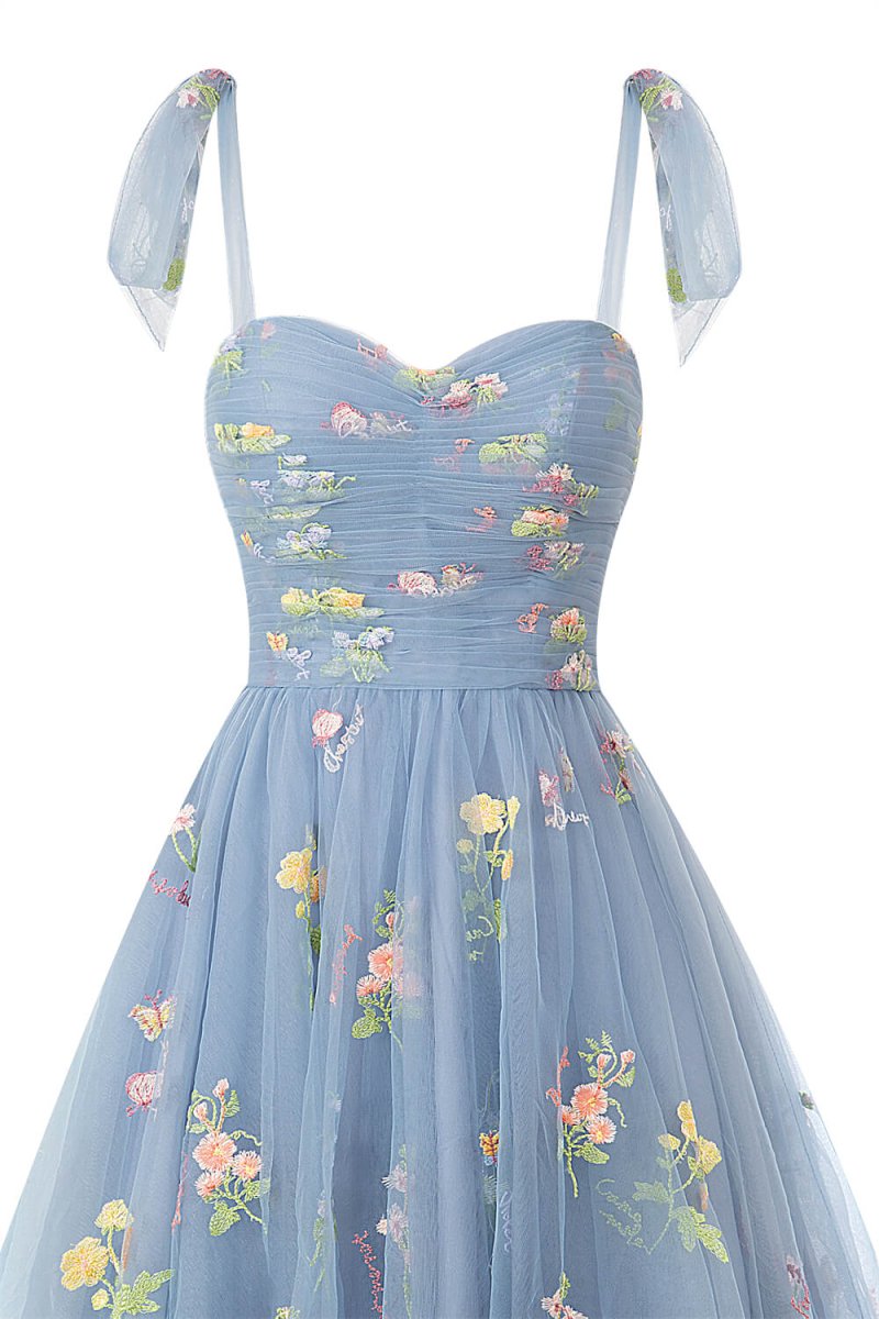 Claire | Aline Short Sweetheart Tulle Floral Homecoming Dress - KissProm