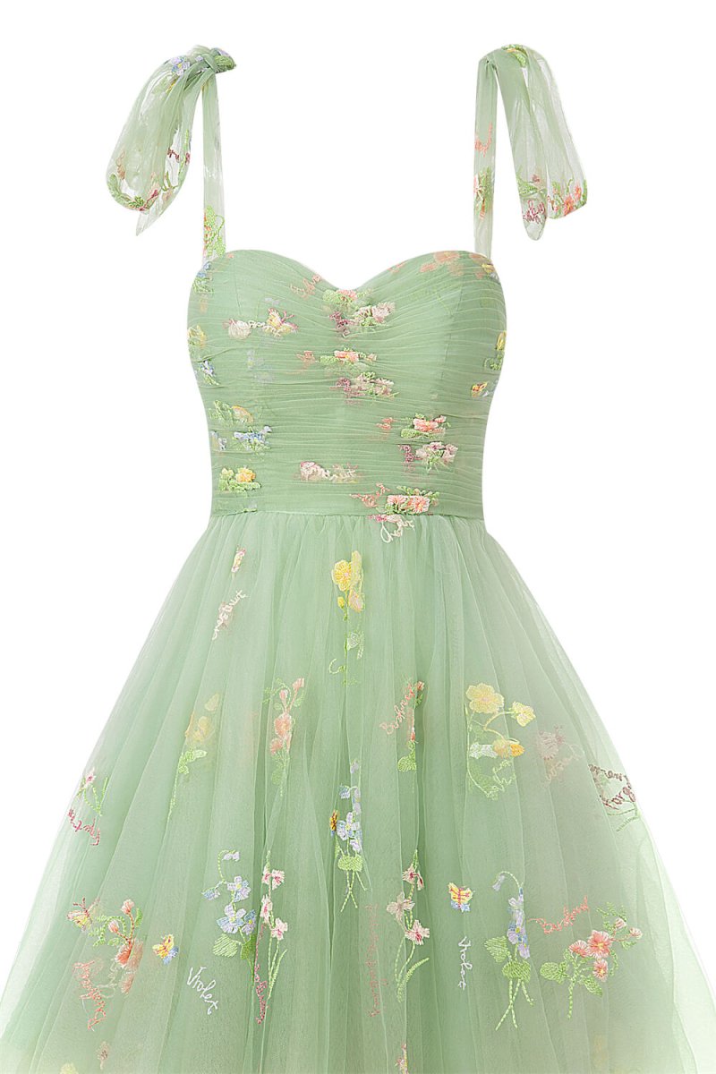 Claire | Aline Short Sweetheart Tulle Floral Homecoming Dress - KissProm