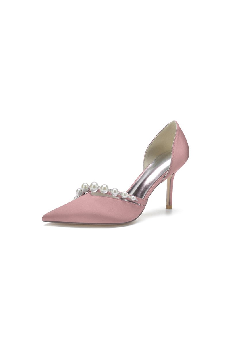 Cocktail Pointed Toe Pearl Heels - KissProm