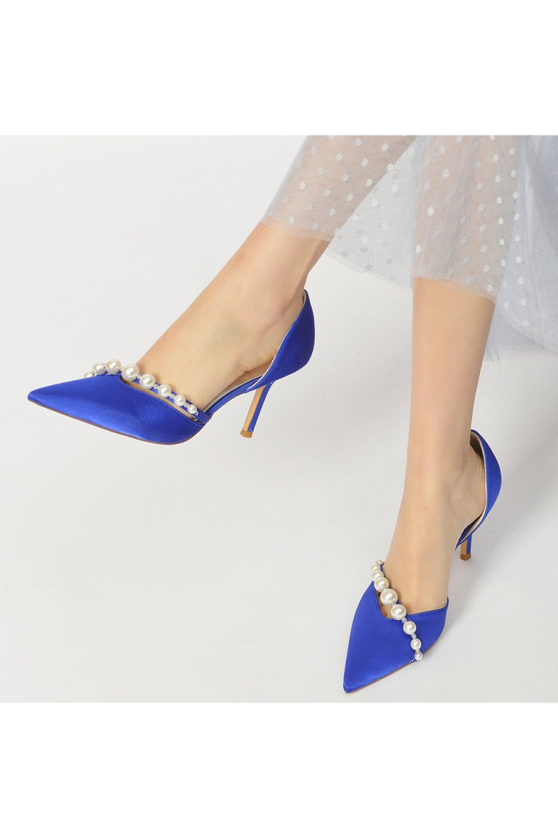 Cocktail Pointed Toe Pearl Heels - KissProm