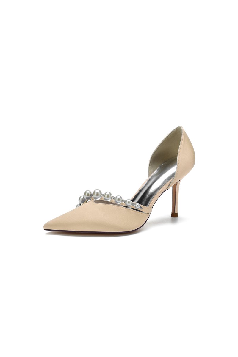 Cocktail Pointed Toe Pearl Heels - KissProm