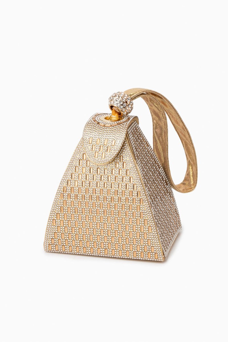 Crystal Gold Pyramid Handbag - KissProm