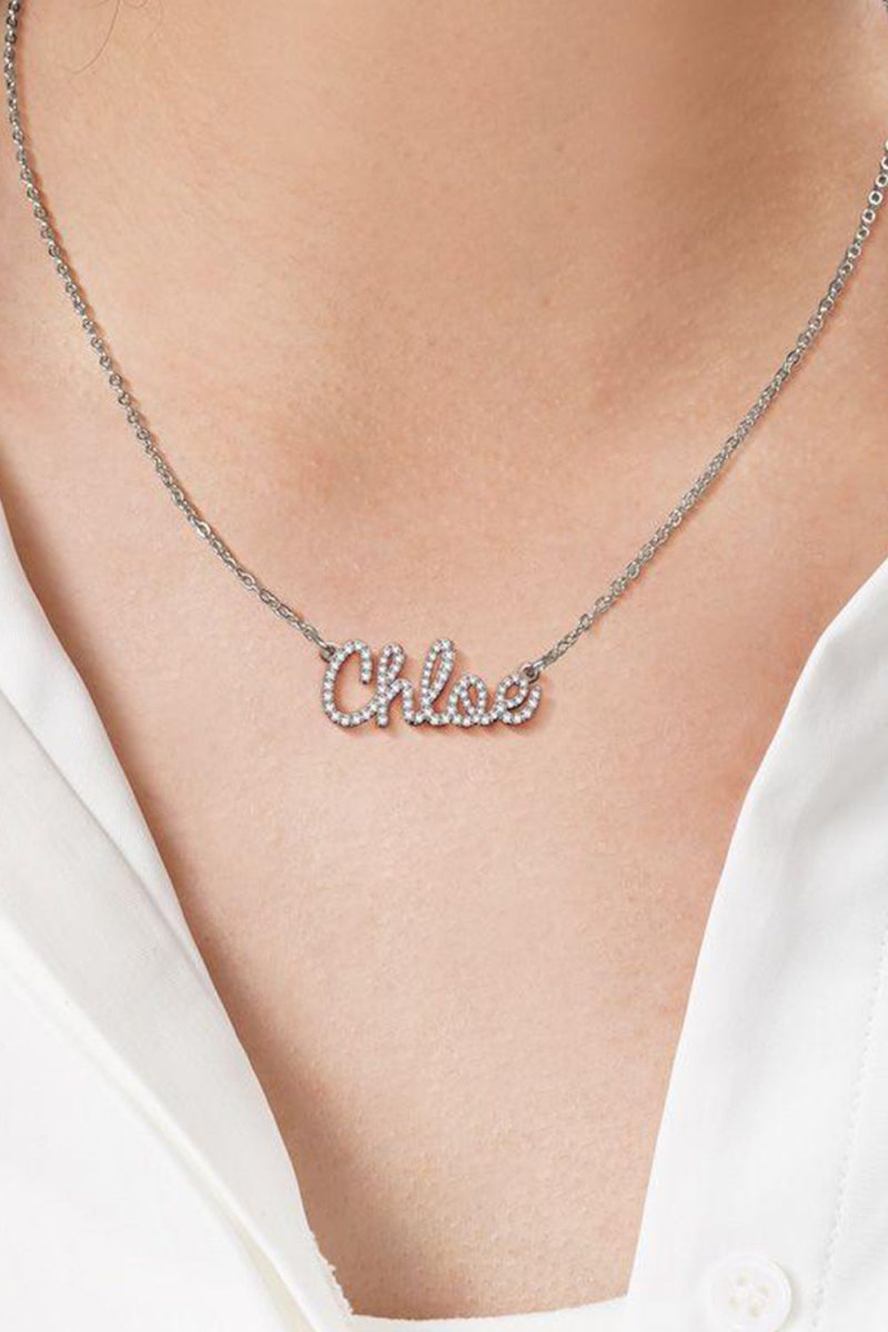 Custom Rhinestone Name Necklaces Personalized Gifts - KissProm