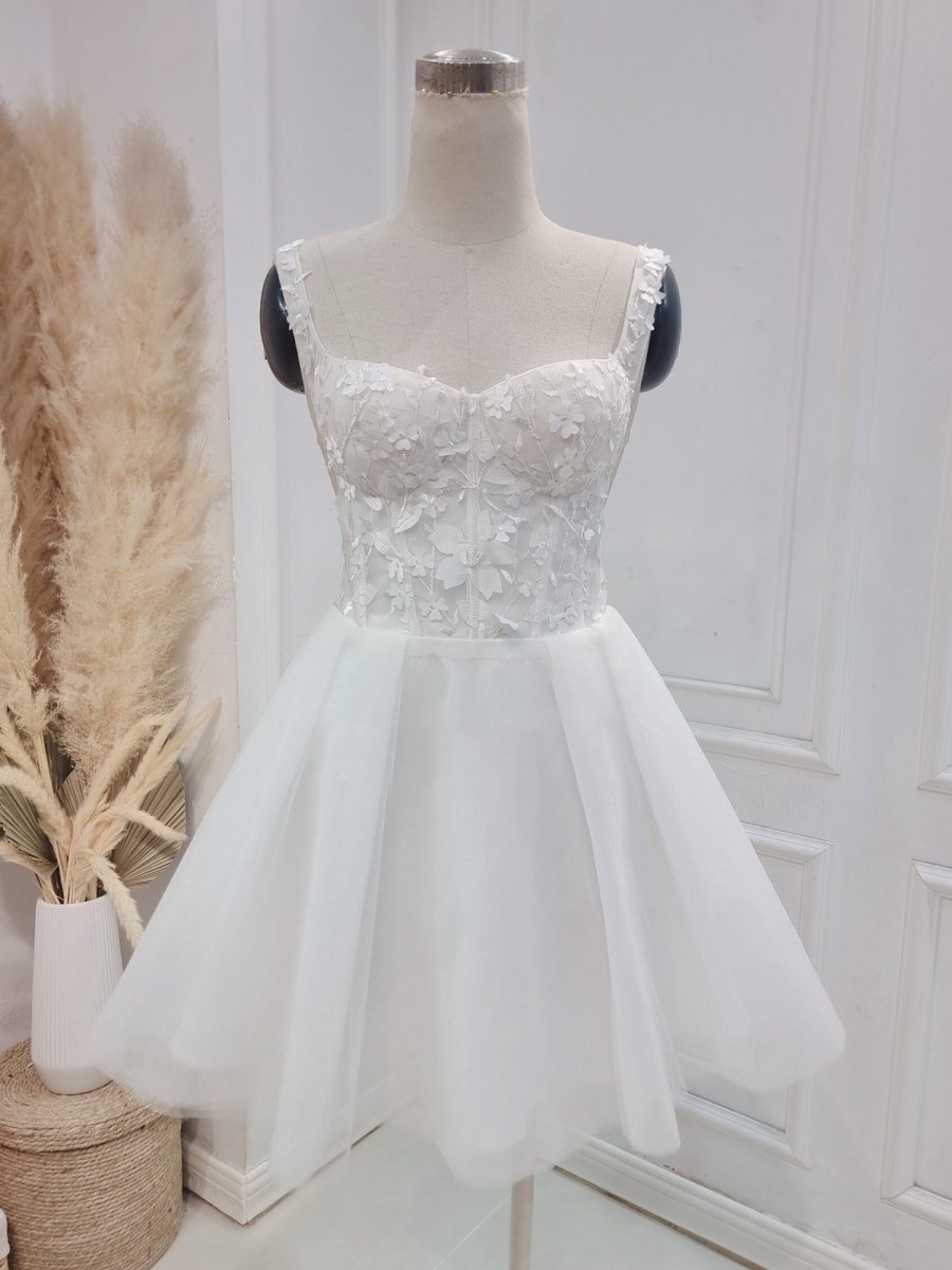 Kalina | Elegant A - Line Sweetheart Wedding Dress With Lace - KissProm