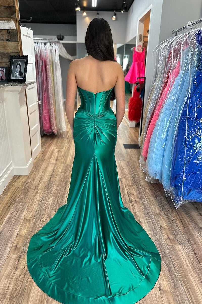 Green satin hotsell mermaid dress