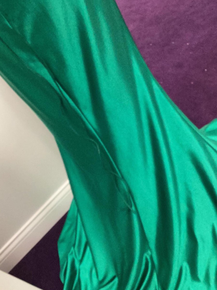 Dallas | Green Sheer Appliques Satin Mermaid Long Prom Dress - KissProm