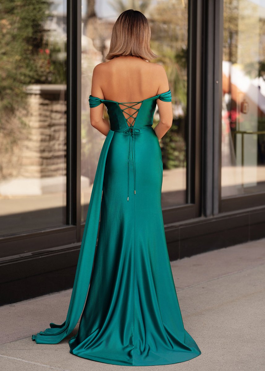 Adelaide |Mermaid Satin Long Prom Dress with Slit - KissProm