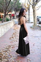 Elegant A - Line Halter Backless Burgundy Velvet Long Bridesmaid Dresses Prom Gown - KissProm