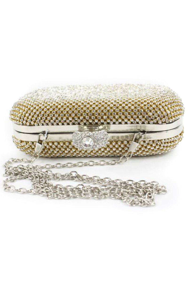 Fascinating Rhinestone With Glitter Adjustable Clutches - KissProm