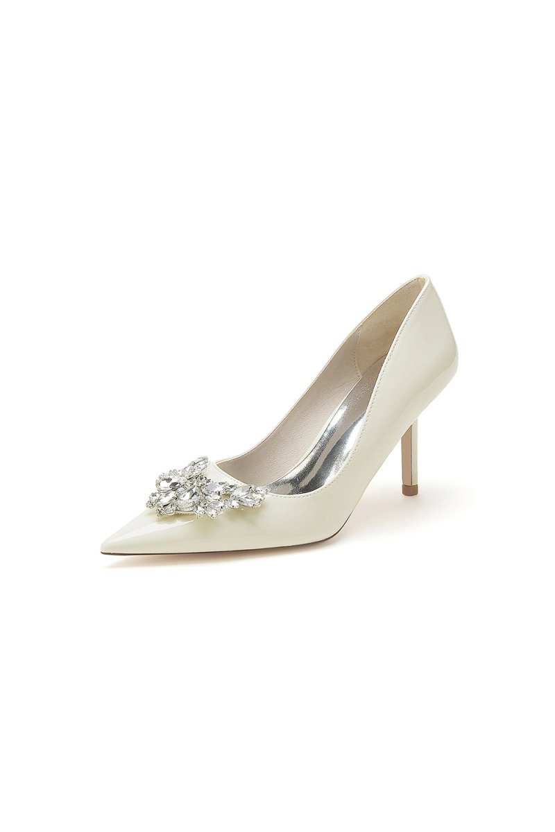 Shiny High Heels with Crystal Embellishments - KissProm