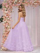 Arabella |A - line Spaghetti Straps Pink Tulle Prom Dress - KissProm