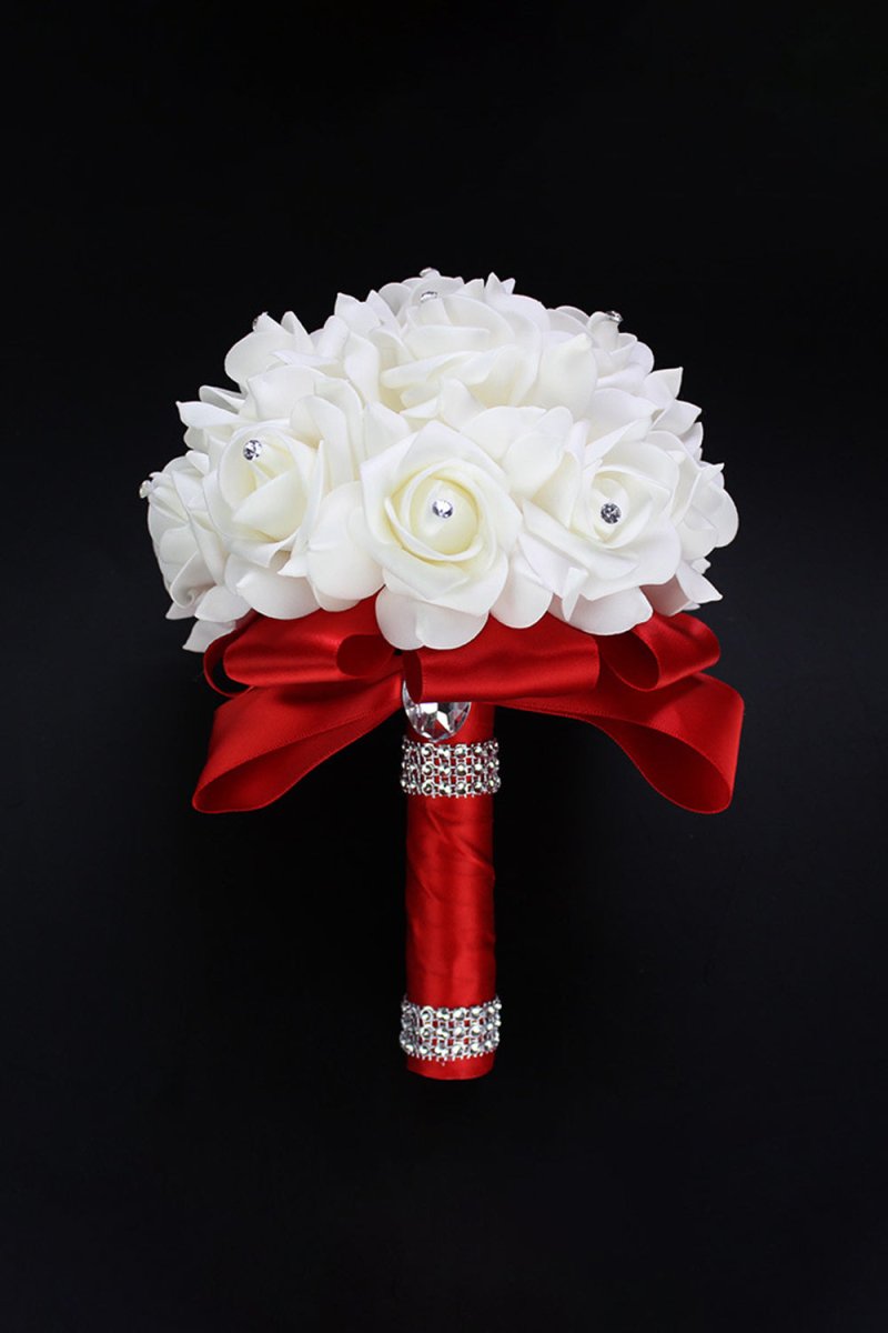 Foam Artificial Roses Wedding Flower Bouquets - KissProm