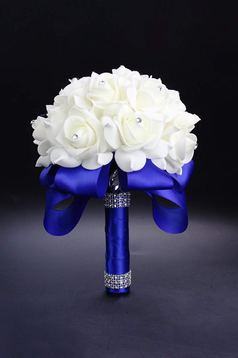 Foam Artificial Roses Wedding Flower Bouquets - KissProm