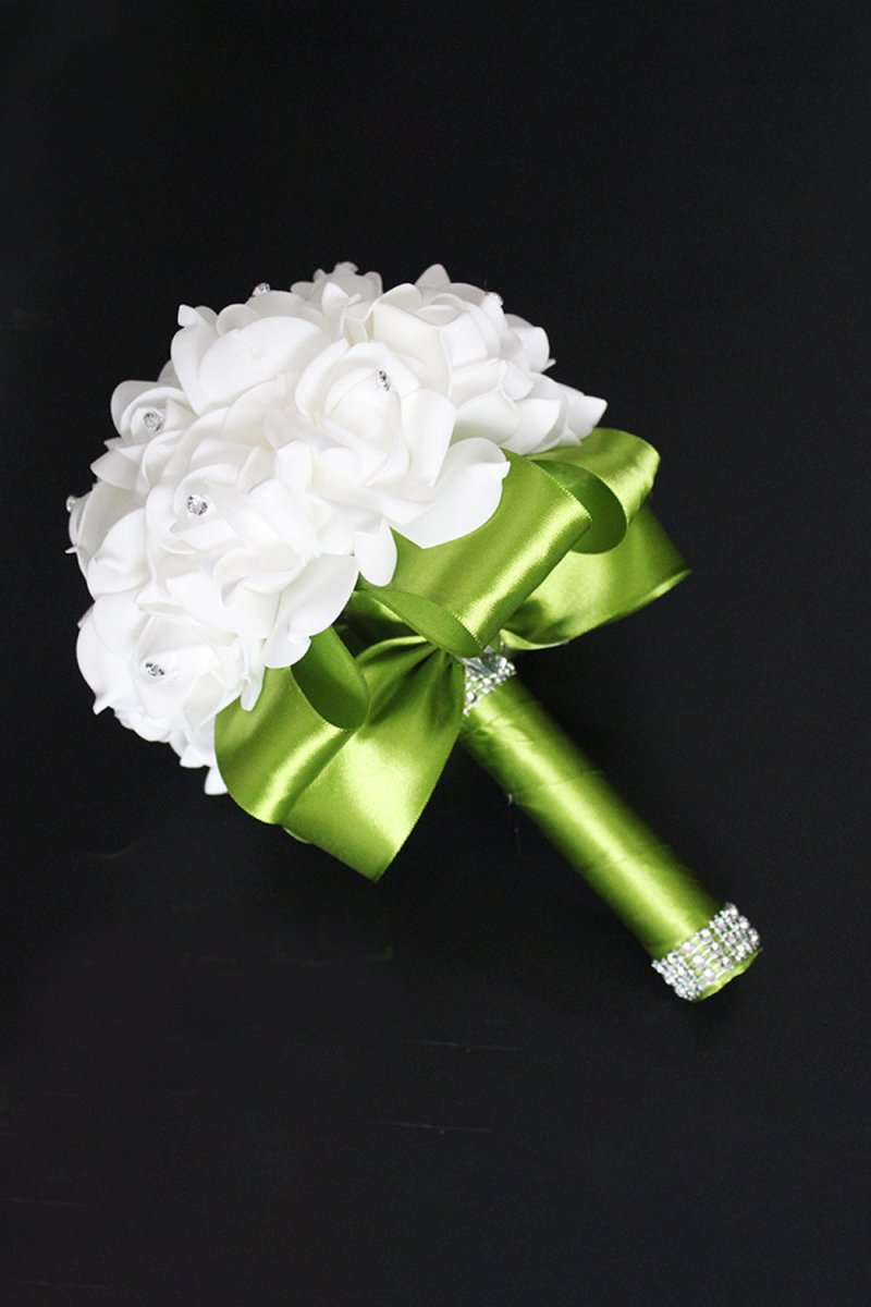 Foam Artificial Roses Wedding Flower Bouquets - KissProm