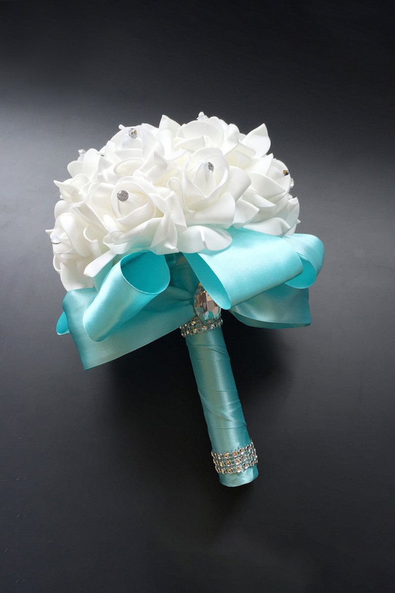 Foam Artificial Roses Wedding Flower Bouquets - KissProm