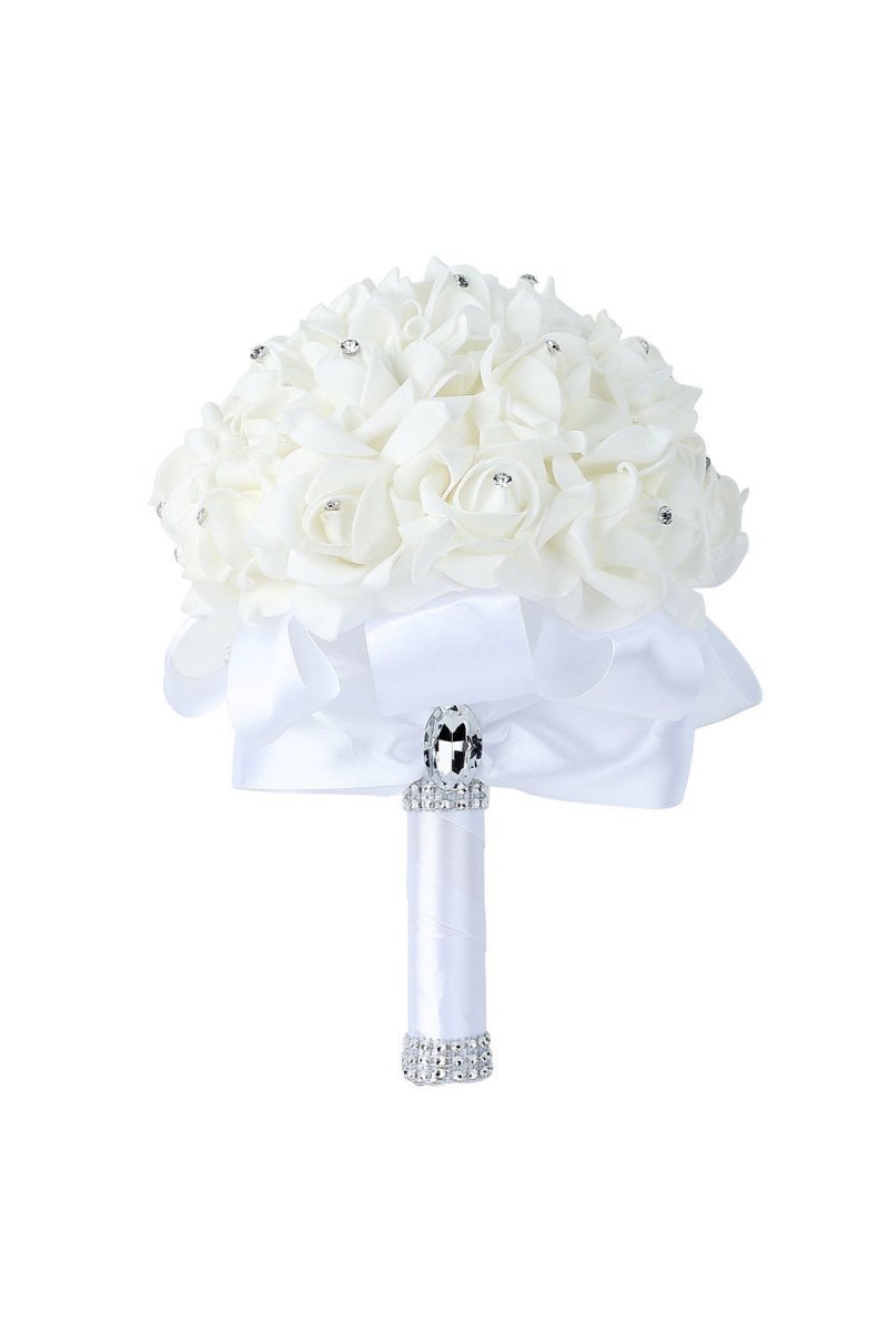 Foam Artificial Roses Wedding Flower Bouquets - KissProm