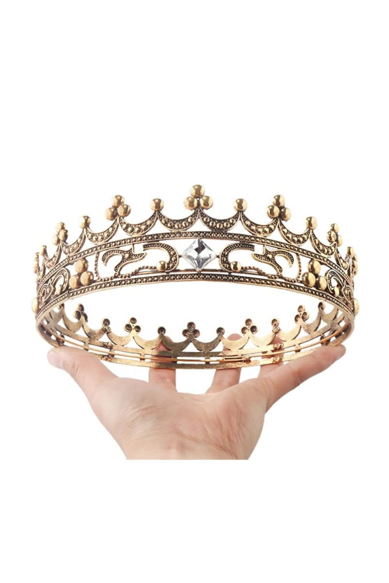 Full Crystal King Prom Tiara - KissProm