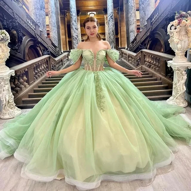 Green quinceanera dresses hotsell