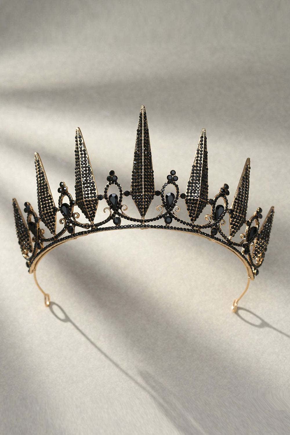 Gothic Black Rhinestone Tiara