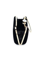 Graceful Black Rhinestone Handle Clutch Bag - KissProm