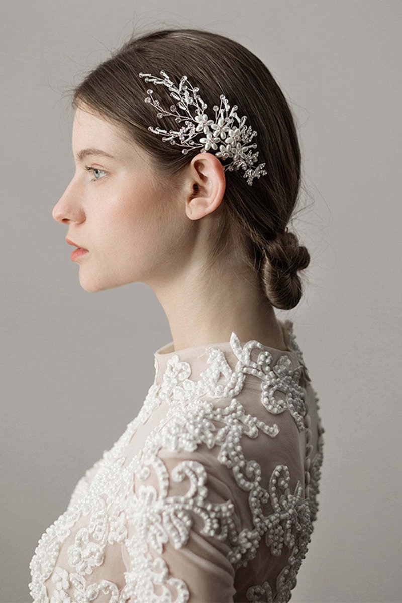 Handmade Pearl Flower Bridal Hair Accessories - KissProm