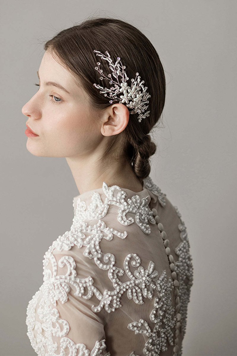 Handmade Pearl Flower Bridal Hair Accessories - KissProm