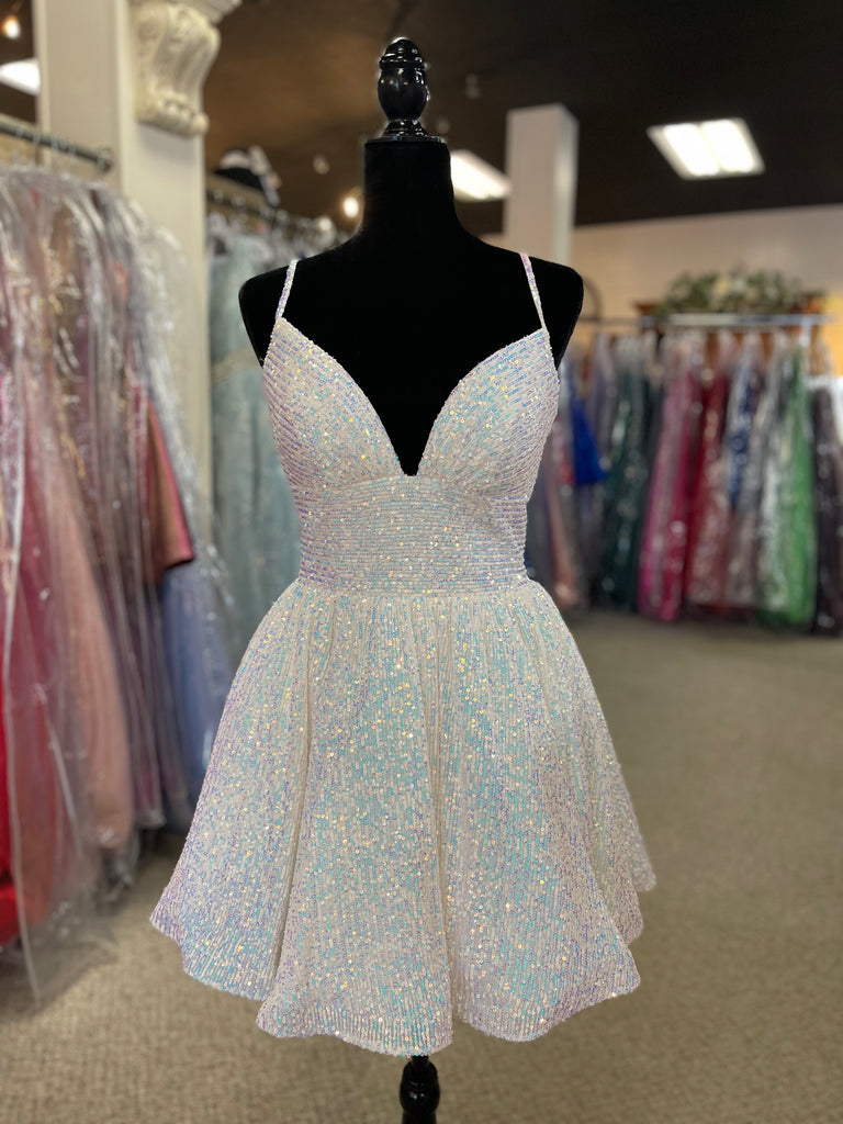 Eulalia |A-line V Neck Sequins Homecoming Dress