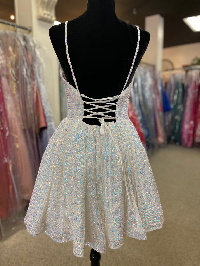 Eulalia |A-line V Neck Sequins Homecoming Dress