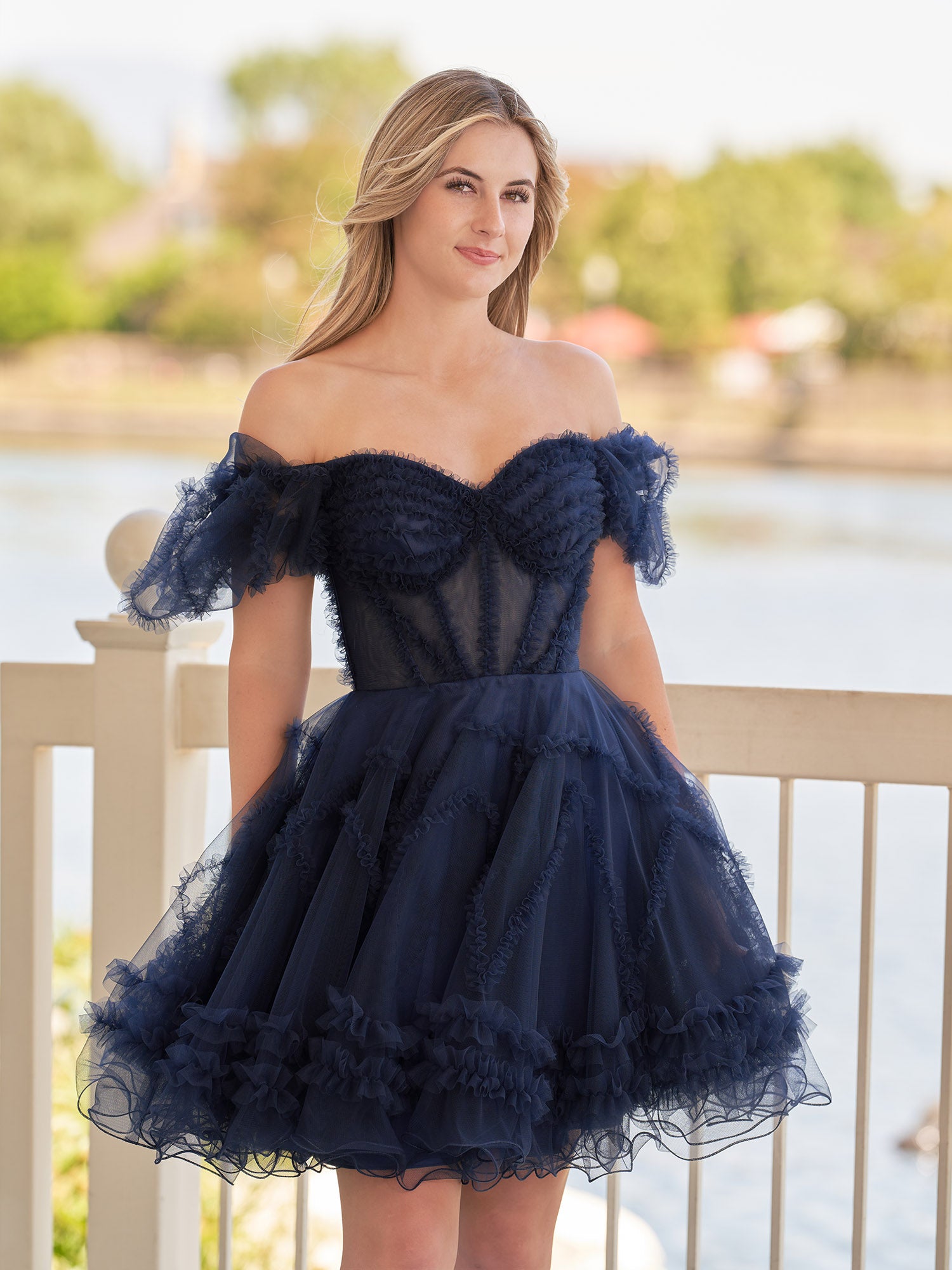 Naomi A Line Sweetheart Puff Sleeves Short Homecoming Dress | KissProm |  KissProm