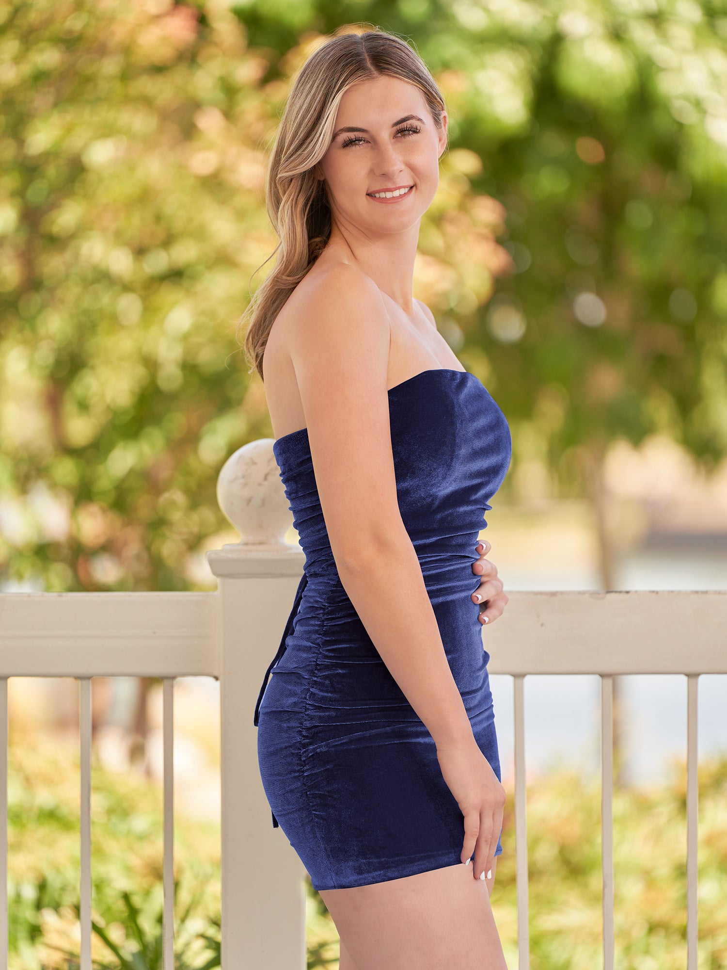 Juliana | Bodycon Strapless Royal Blue Velvet Homecoming Dresses