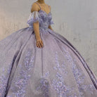 Lavender Off - the - Shoulder Straps Appliqued Quinceanera Dresses - KissProm