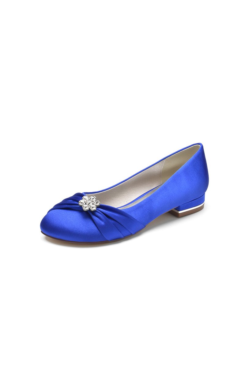 Royal Blue Flats with Rhinestone embellished - KissProm