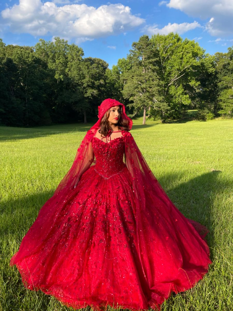 Ball Gown Lace Off-the-Shoulder Red Quinceanera Dress | KissProm