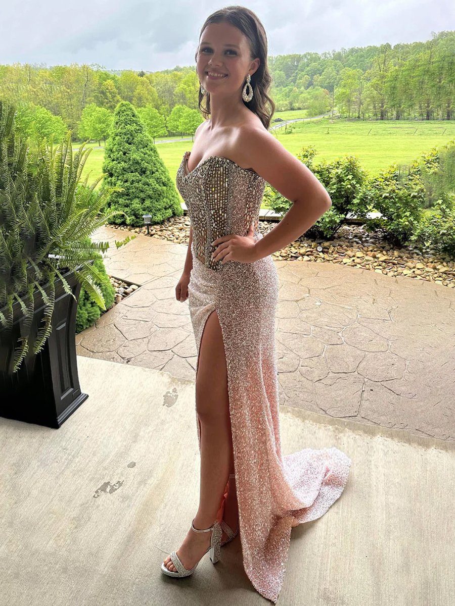 Maci | Sweetheart Sequins Mermaid Prom Dress With Beading - KissProm