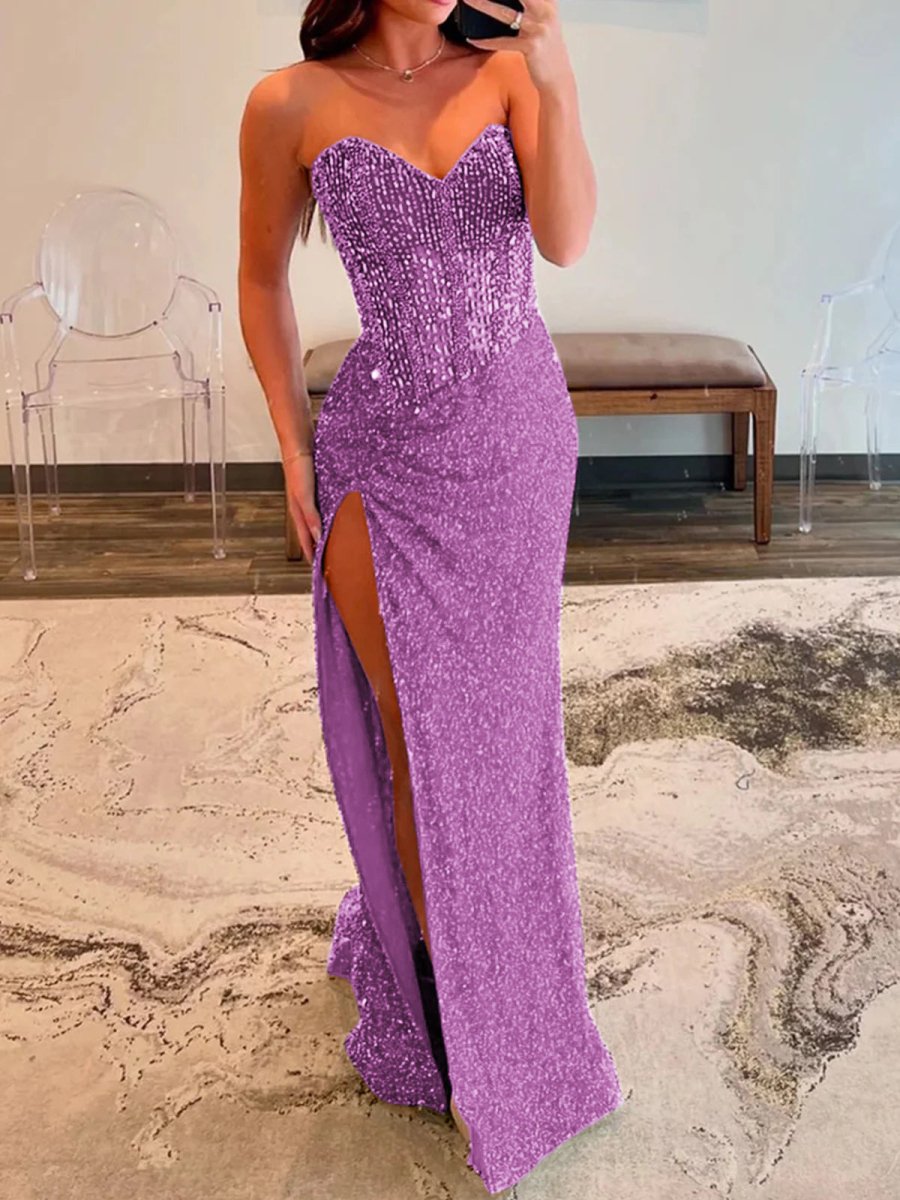 Maci | Sweetheart Sequins Mermaid Prom Dress With Beading - KissProm