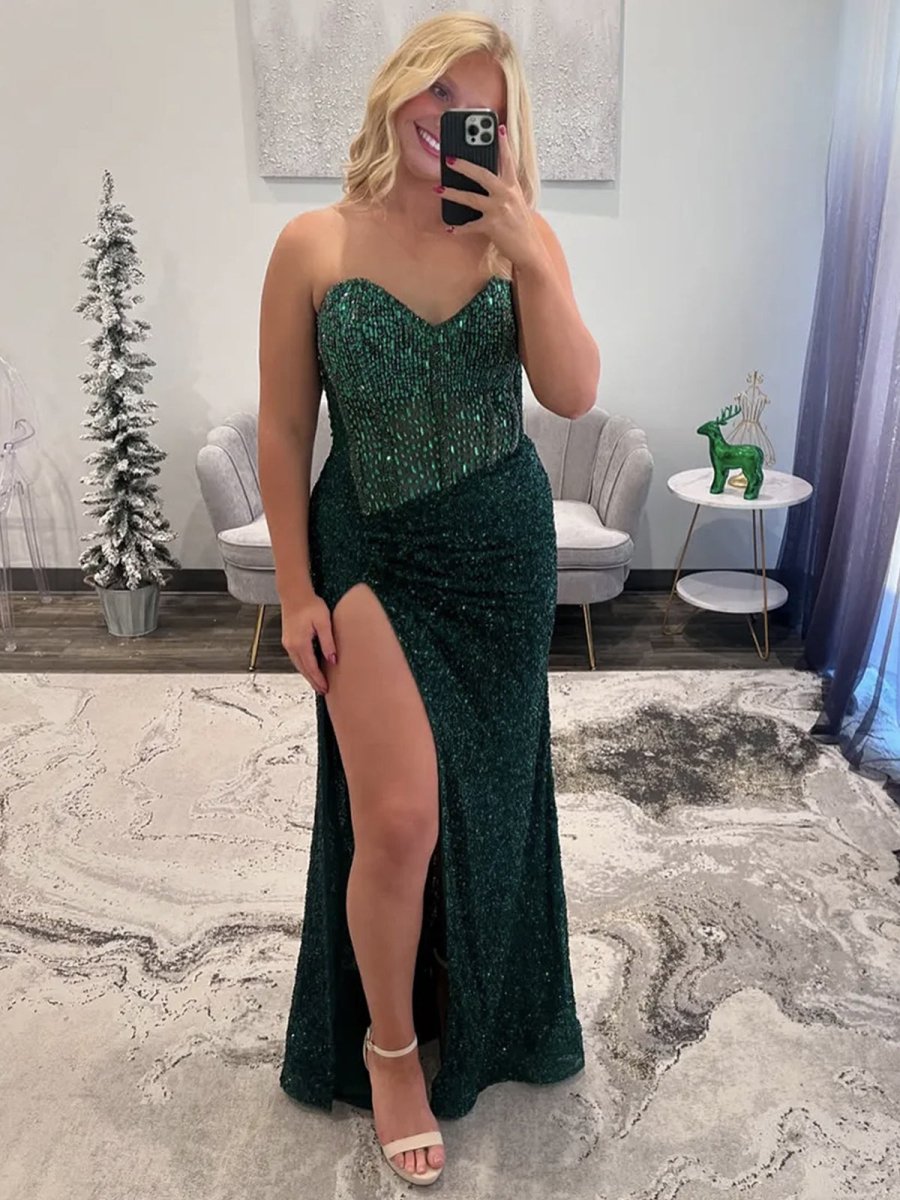 Maci | Sweetheart Sequins Mermaid Prom Dress With Beading - KissProm