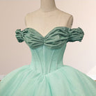 Mint Green Off the shoulder Tulle Ball Gown Quinceanera Dresses - KissProm