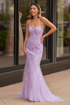 Lucille |Mermaid Spaghetti Straps Lace Prom Dress - KissProm