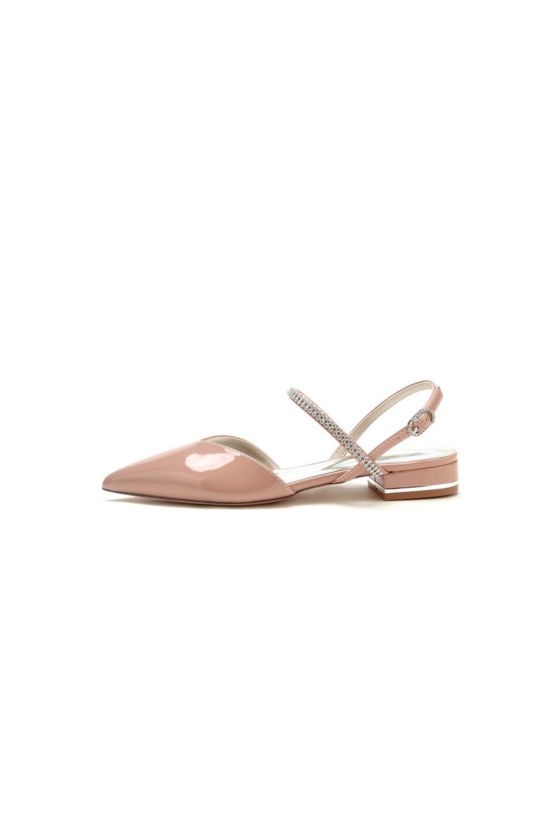 Nude Pink High Heels with Silver Trim - KissProm