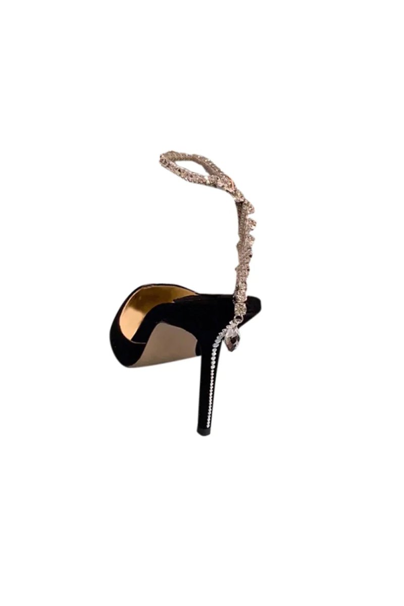 Off White Stiletto Ankle High Heel Sandals - KissProm