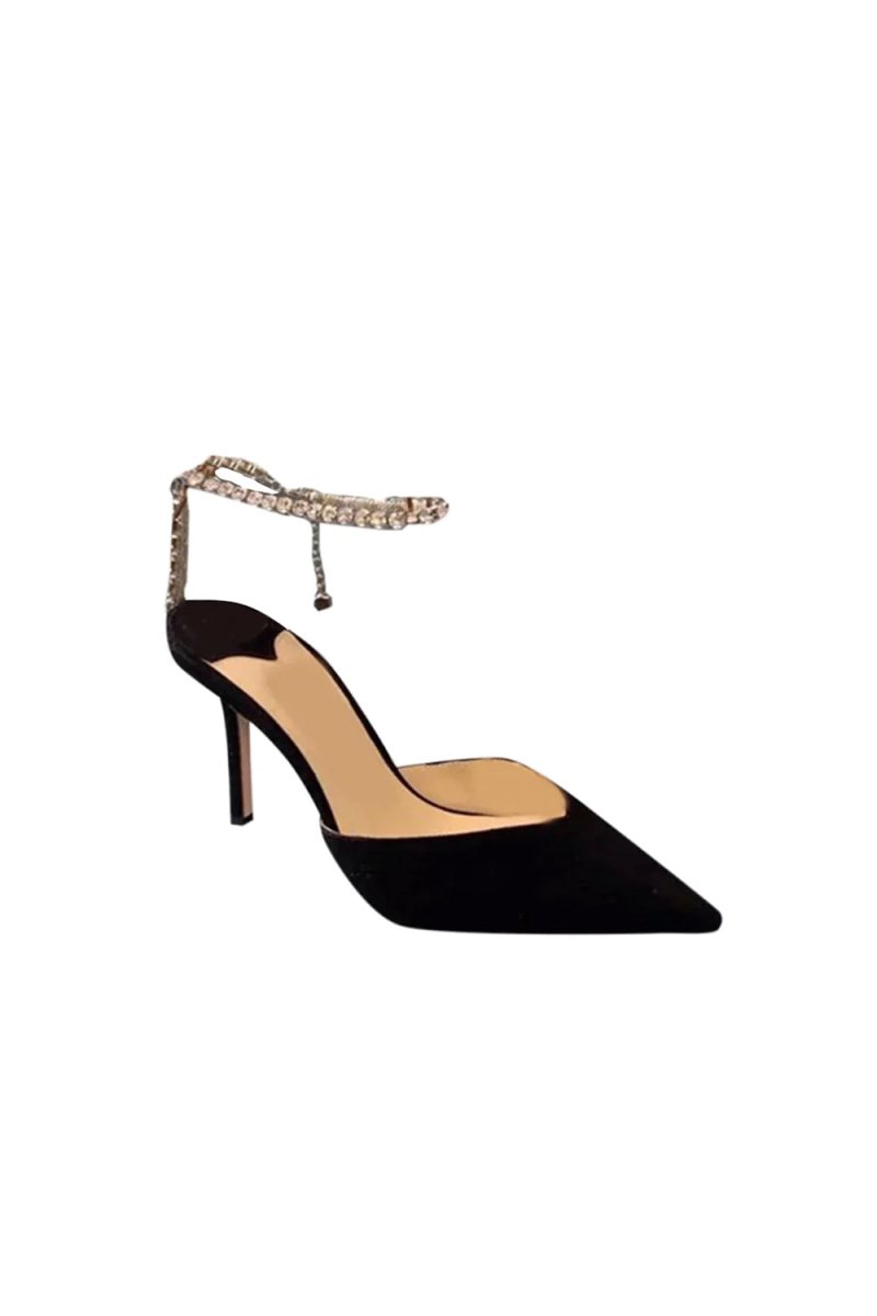 Off White Stiletto Ankle High Heel Sandals - KissProm