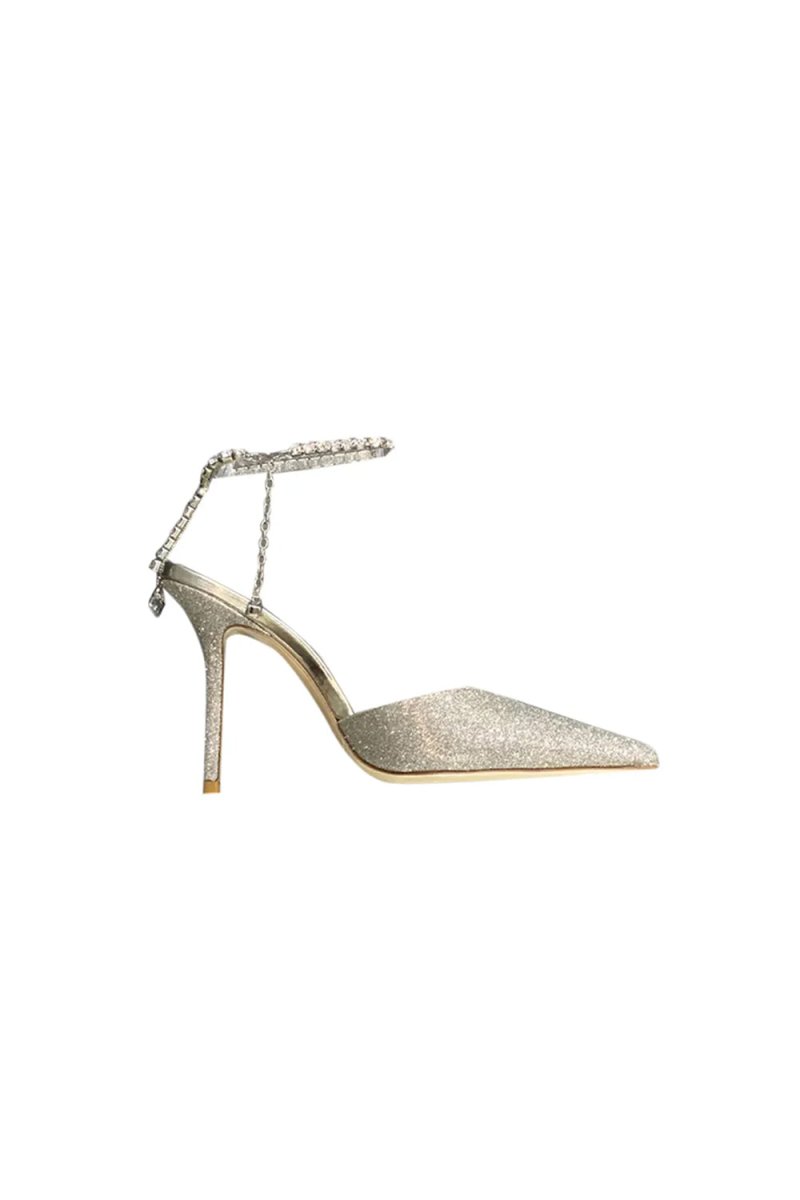 Off White Stiletto Ankle High Heel Sandals - KissProm