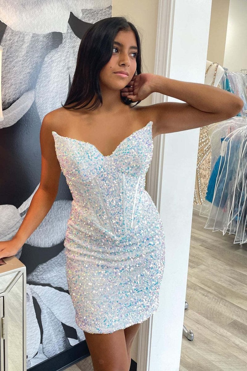 Pallid | Sweetheart Bodycon Sequins Homecoming Dress - KissProm