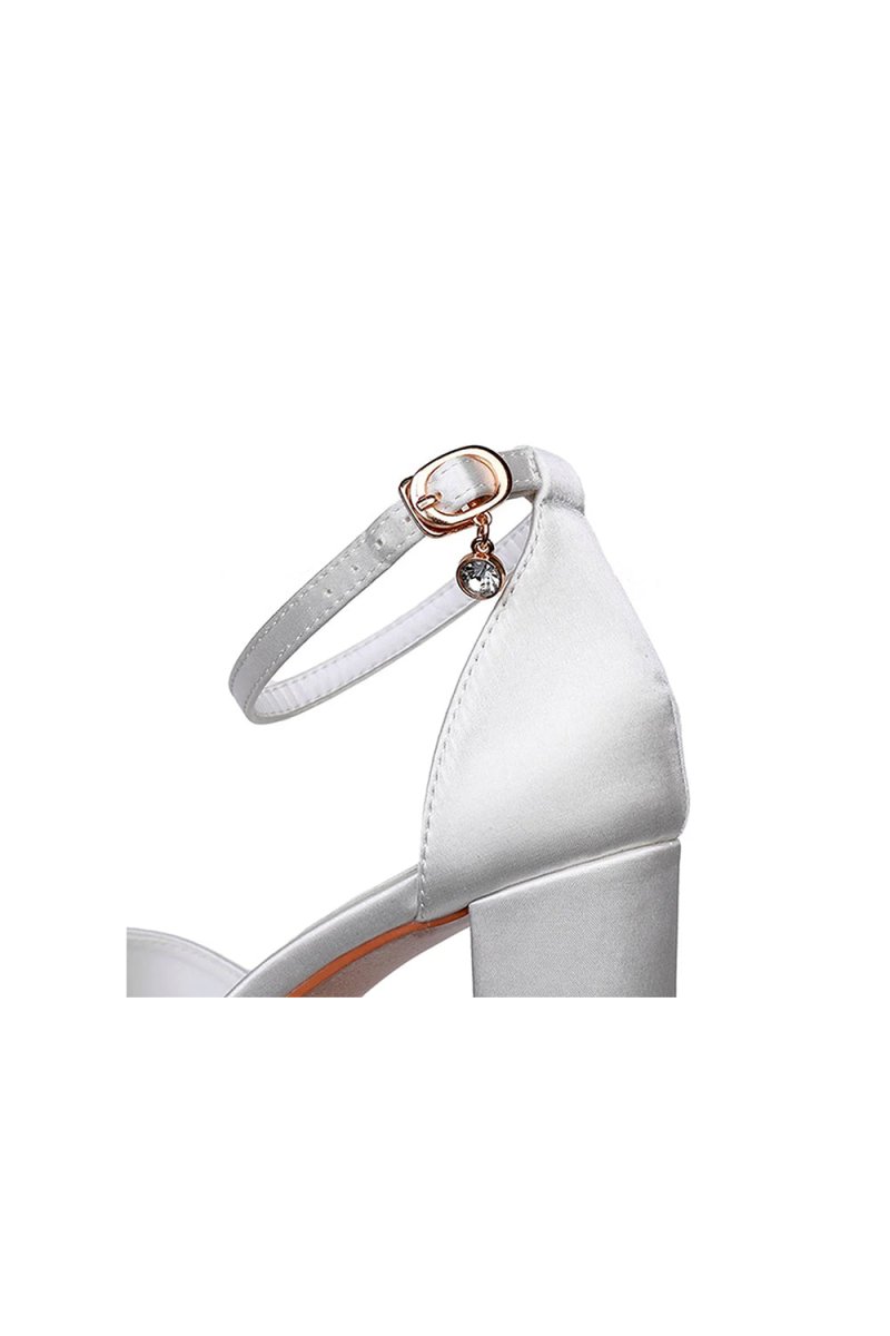 Peep Toe Ankle - Strap Bridal Chunky Heel Sandals - KissProm