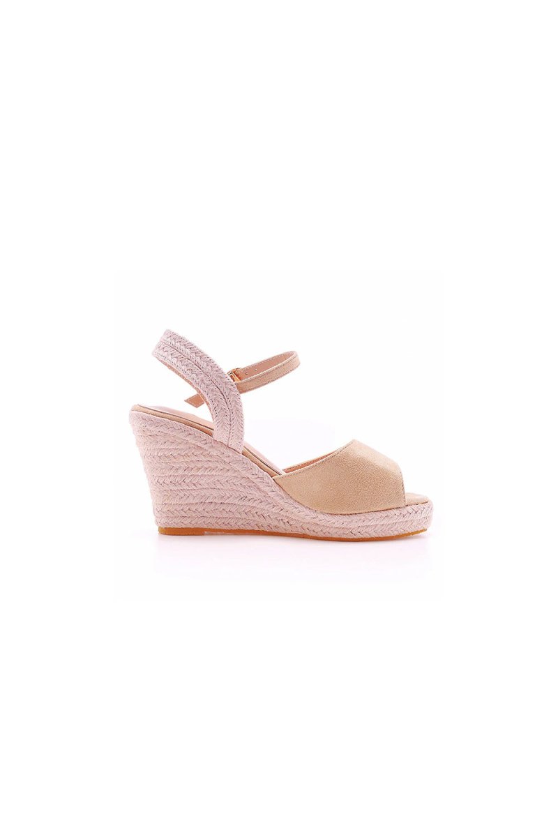 Peep Toe Espadrille Buckle Strap Wedge Sandals - KissProm