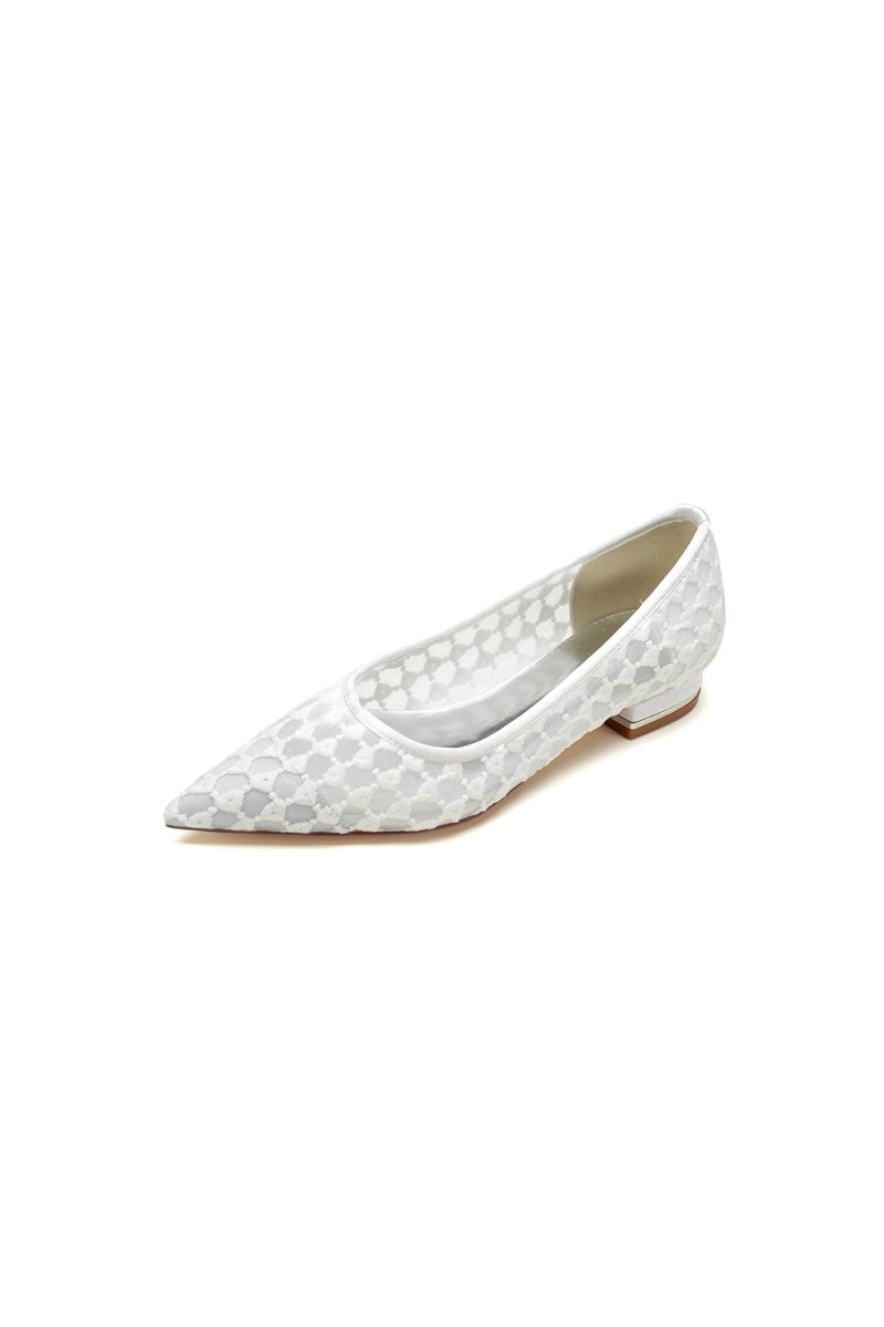 Pointed Toe Wedding Flats - KissProm