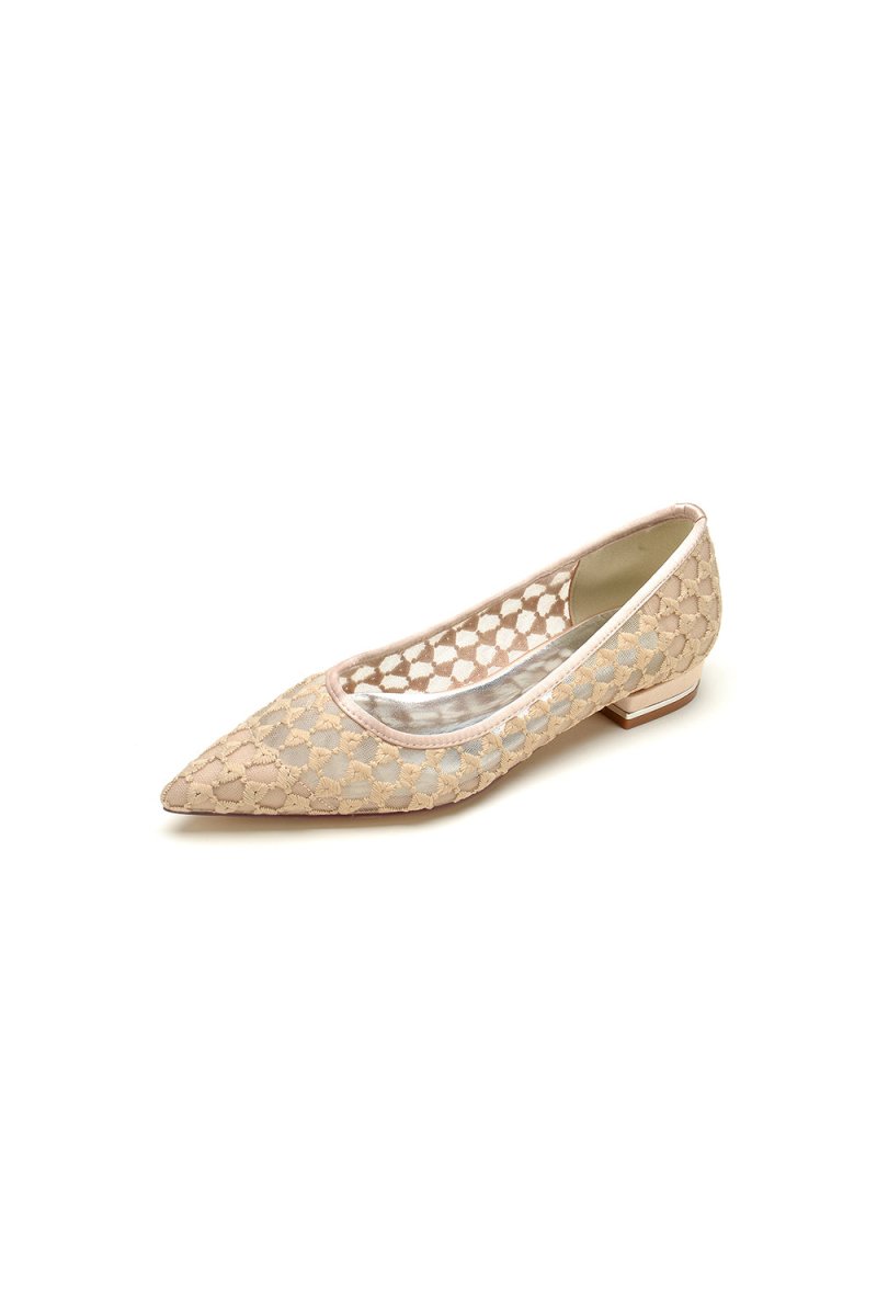 Pointed Toe Wedding Flats - KissProm